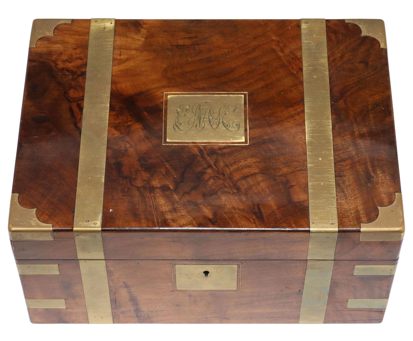 ENGLISH BRASS-BOUND WRITING SLOPE/TRAVEL DESK (1 of 5)