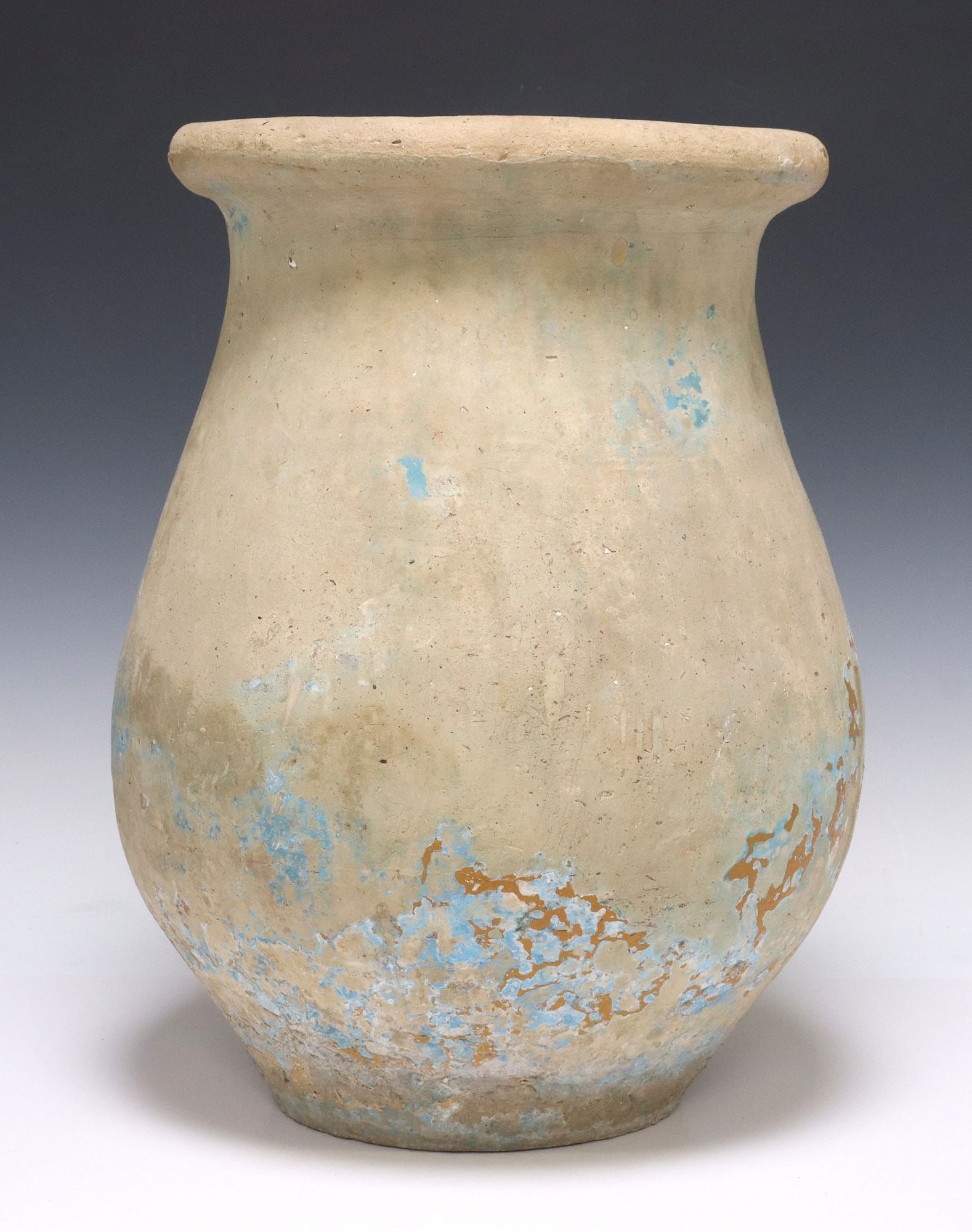 ITALIAN TUSCAN PARTIAL GLAZED EARTHENWARE JAR, 15"H (1 of 4)