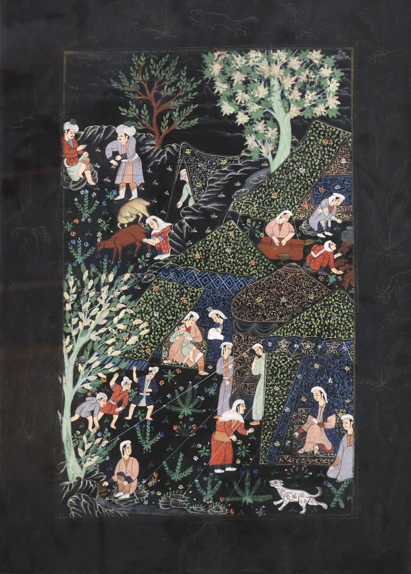 FRAMED INDO-PERSIAN MUGHAL STYLE PAINTING (1 of 3)