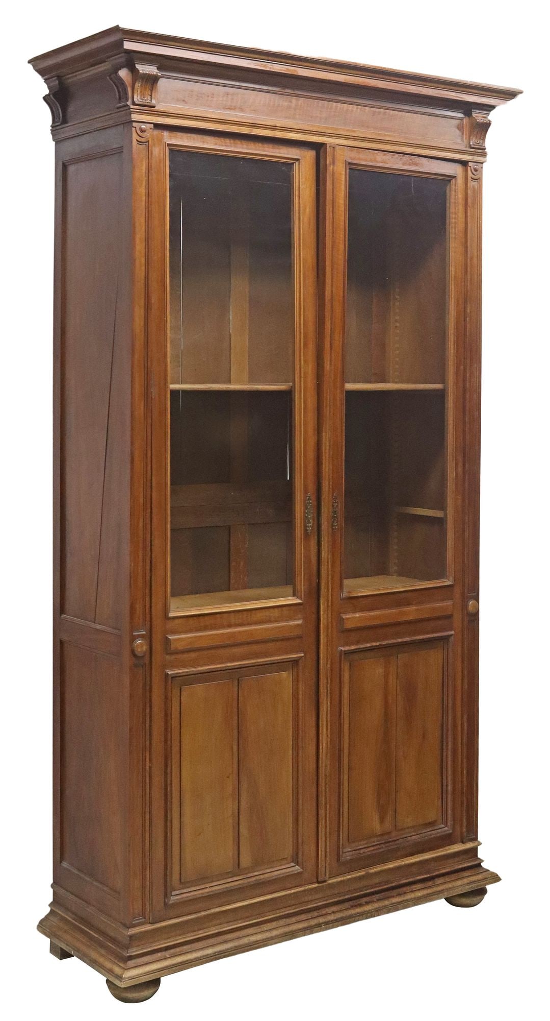 ITALIAN NEOCLASSICAL STYLE MAHOGANY BOOKCASE, 107.5"H (1 of 4)