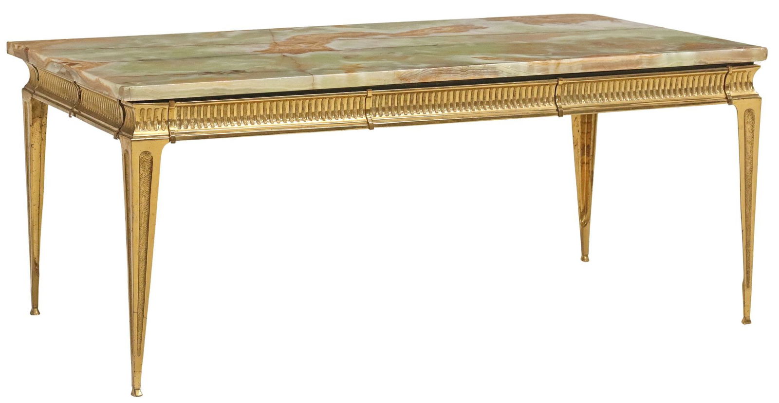 ITALIAN GILT METAL COFFEE TABLE WITH ONYX TOP (1 of 4)
