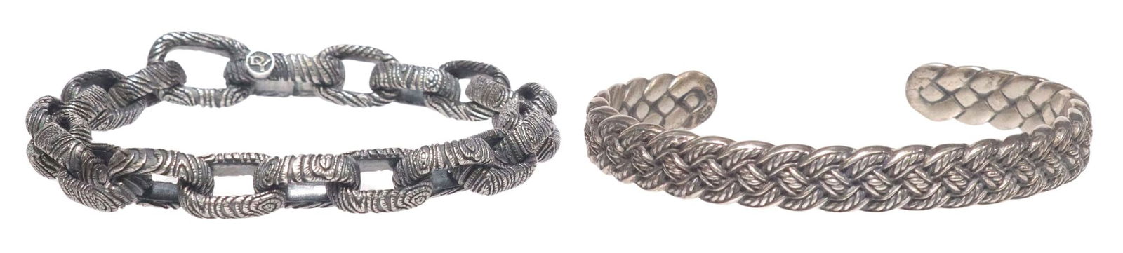 (2) ESTATE DAVID YURMAN STERLING CABLE CUFF & IRONWOOD  BRACELETS (1 of 5)
