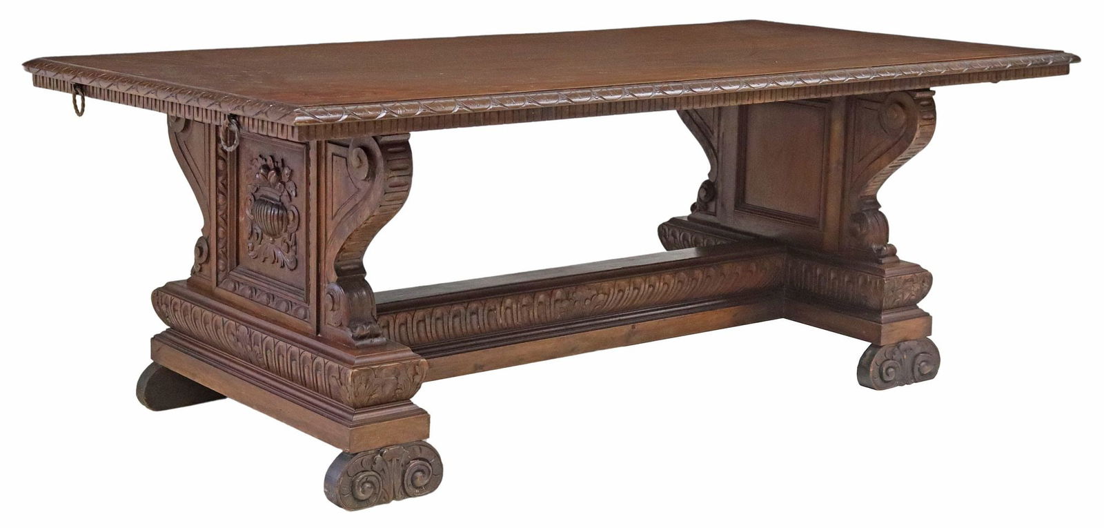 ITALIAN RENAISSANCE REVIVAL CARVED WALNUT EXTENSION TABLE (1 of 5)