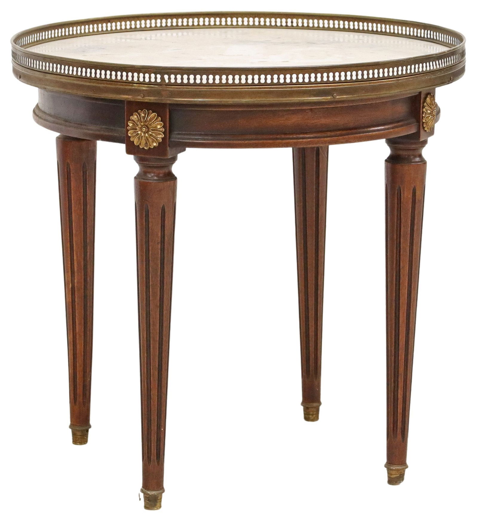FRENCH LOUIS XVI STYLE MARBLE-INSET MAHOGANY SIDE TABLE (1 of 4)