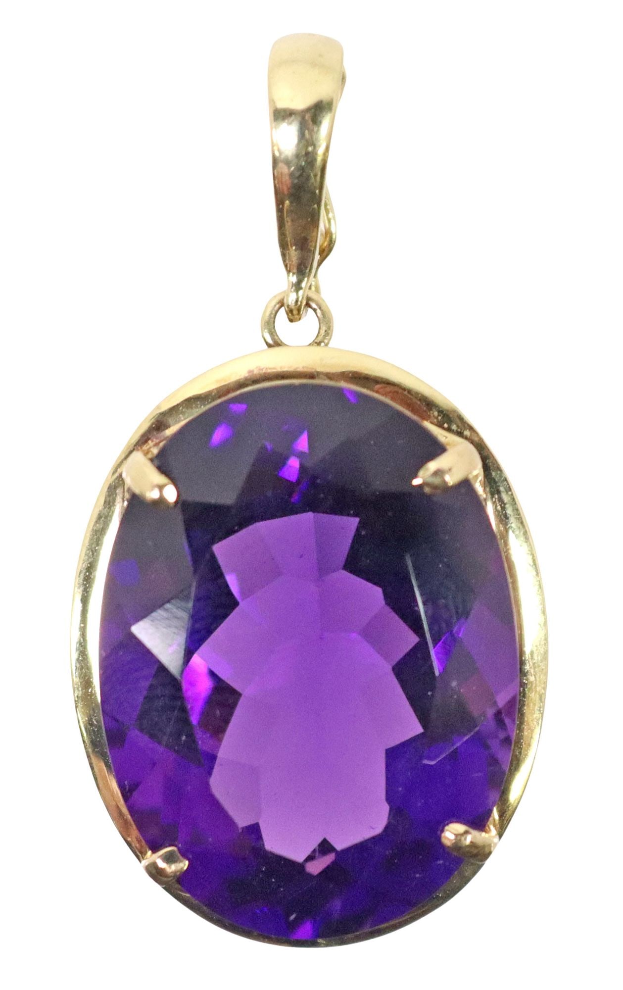 ESTATE 14KT YELLOW GOLD & AMETHYST ENHANCER PENDANT (1 of 2)