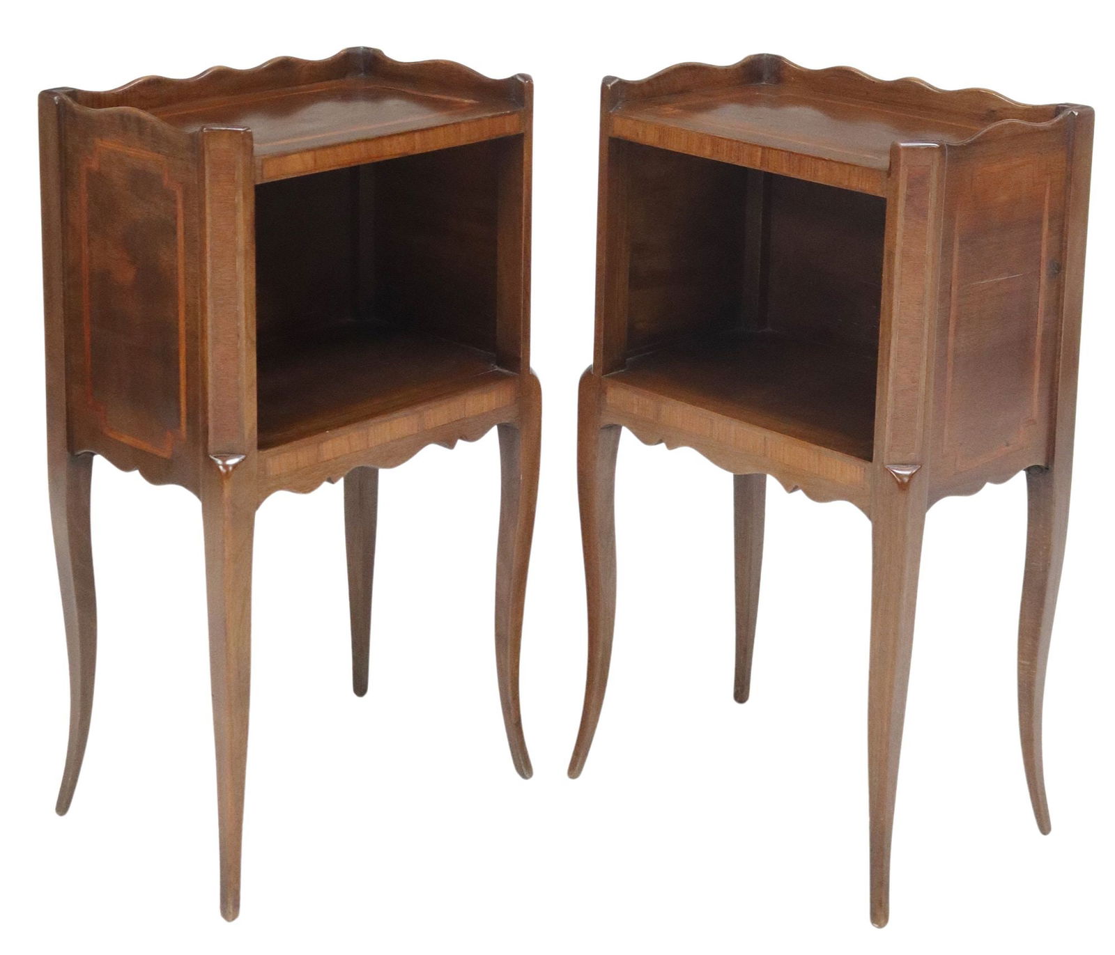 (2) FRENCH LOUIS XV STYLE INLAID WALNUT CABINETS (1 of 4)