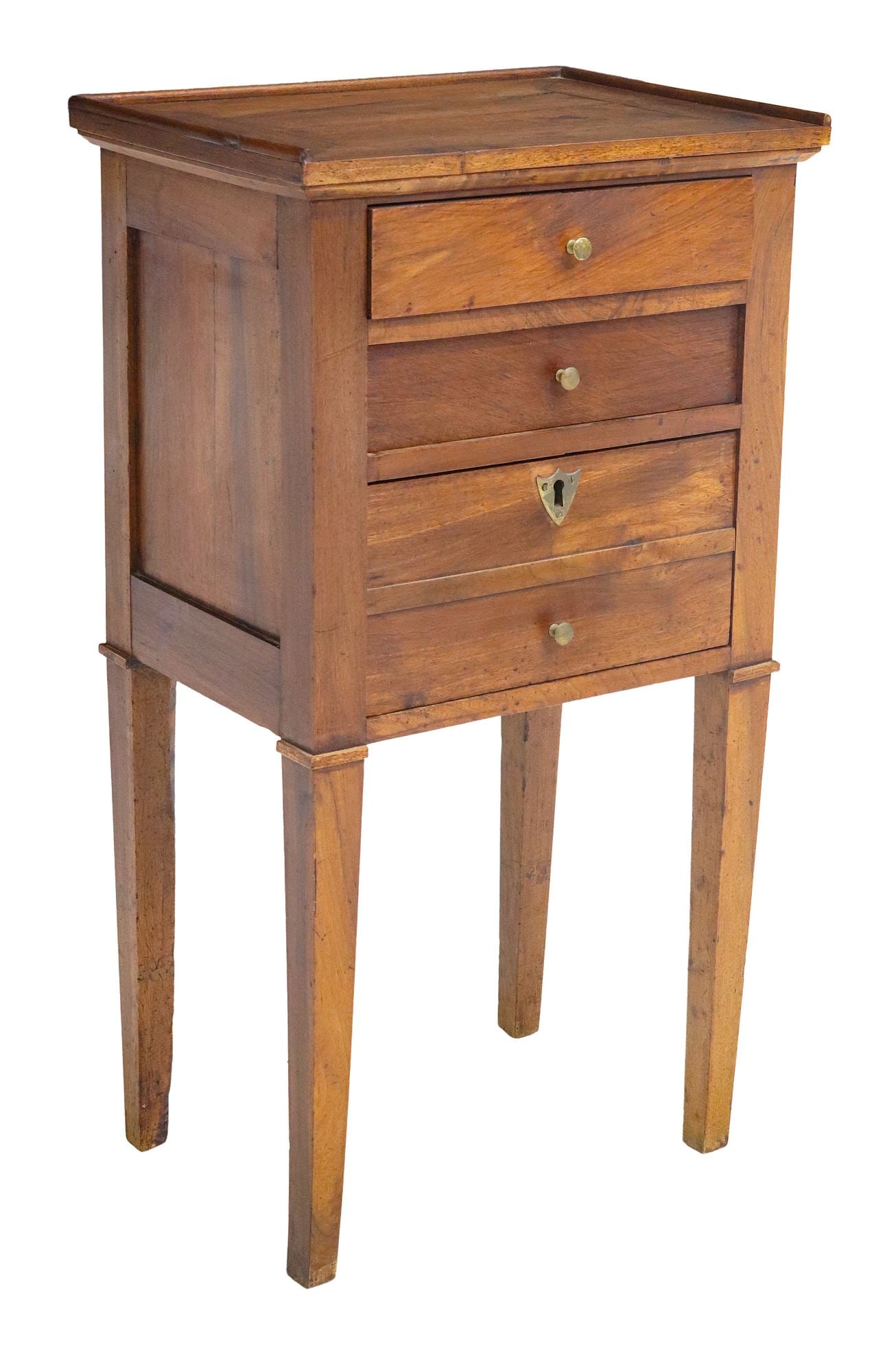 RUSTIC FRENCH WALNUT BEDSIDE CABINET (1 of 5)