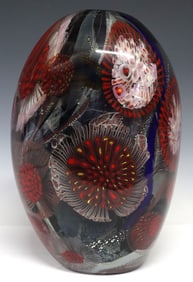 ERIC RUBINSTEIN (B.1956) CONTEMPORARY ART GLASS SEASCAPE VASE