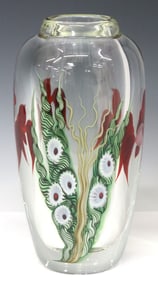 SCOTT BEYERS FOR ORIENT & FLUME ART GLASS PAPERWEIGHT AQUARIUM VASE