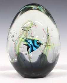 ELIO RAFFAELI (B.1936) MURANO ART GLASS FISH AQUARIUM SCULPTURE