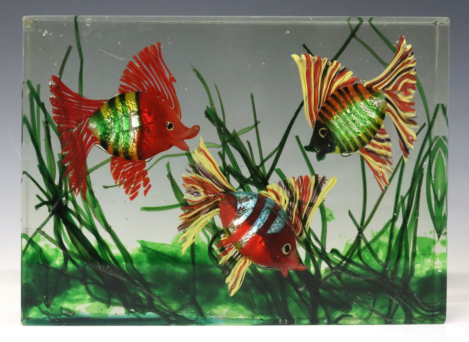 LARGE MURANO ART GLASS FISH AQUARIUM TANK SCULPTURE (1 of 4)