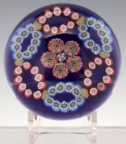 PAUL YSART (D.1979) MONART NO.13 STUDIO ART GLASS MILLEFIORI PAPERWEIGHT