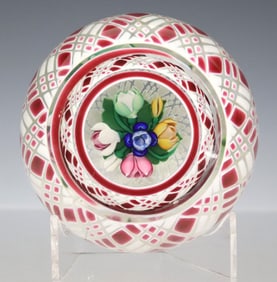 PERTHSHIRE ENCASED GINGHAM CUT DOUBLE OVERLAY MAGNUM PAPERWEIGHT