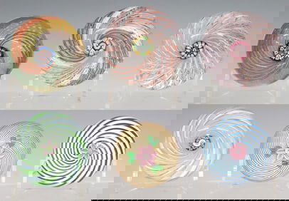 (6) PERTHSHIRE GLASS MILLEFIORI SWIRL PAPERWEIGHTS