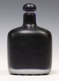 ITALIAN PAOLO VENINI MURANO 'INCISE' ART GLASS BOTTLE DECANTER