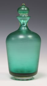 ITALIAN PAOLO VENINI MURANO 'INCISE' ART GLASS BOTTLE DECANTER