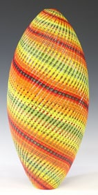 LAYNE ROWE (B.1971) 'WOVEN SERIES' OVOID ART GLASS VASE