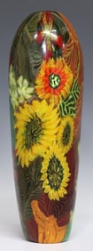 MARTIE NEGRI (B.1957) CLOSE-PACKED MURRINE ART GLASS VASE