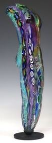 JAMES NOWAK (B.1956) ART GLASS SCULPTURE MALE TORSO