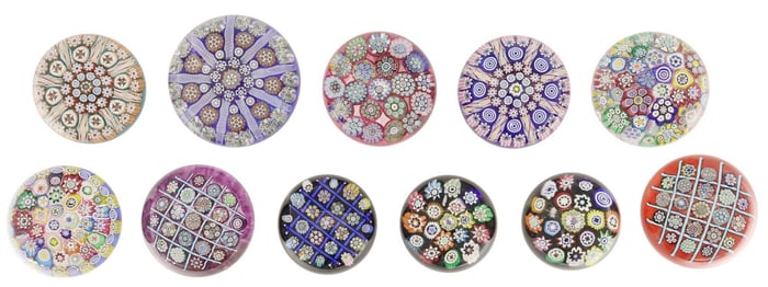 (11) PETER MCDOUGALL (B.1952) ASSORTED STUDIO ART GLASS PAPERWEIGHTS