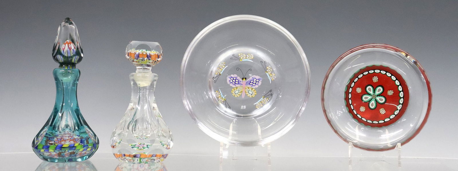 (4) PETER MCDOUGALL (B.1952) BOTTLE & TRINKET DISH PAPERWEIGHTS (1 of 8)