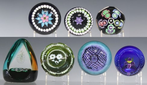 (7) SCOTTISH CAITHNESS ART GLASS MILLEFIORI & LAMPWORK PAPERWEIGHTS