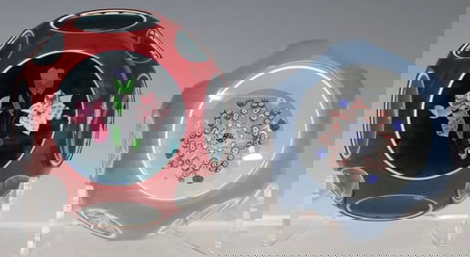 (2) SCOTTISH WHITEFRIARS CAITHNESS GLASS OVERLAY PAPERWEIGHTS