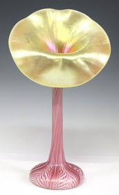 LUNDBERG STUDIOS IRIDESCENT 'JACK IN THE PULPIT' ART GLASS VASE