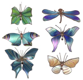 (5) DANIEL BOONE (20THC.) ORIENT & FLUME ART GLASS INSECTS