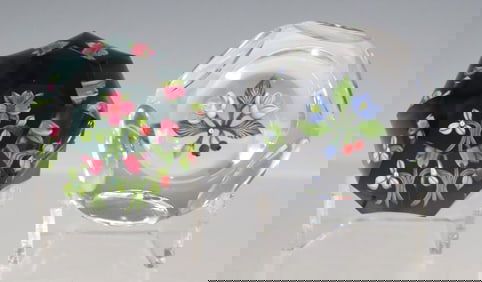 (2) JOHN PARSLEY (1916-2009) ART GLASS LAMPWORK PAPERWEIGHTS DATED 1992