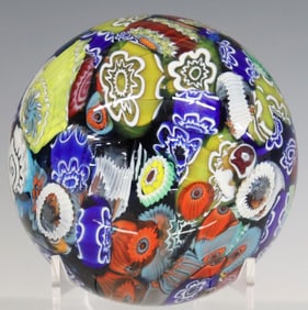 CLOSE-PACKED MILLEFIORI MAGNUM PAPERWEIGHT