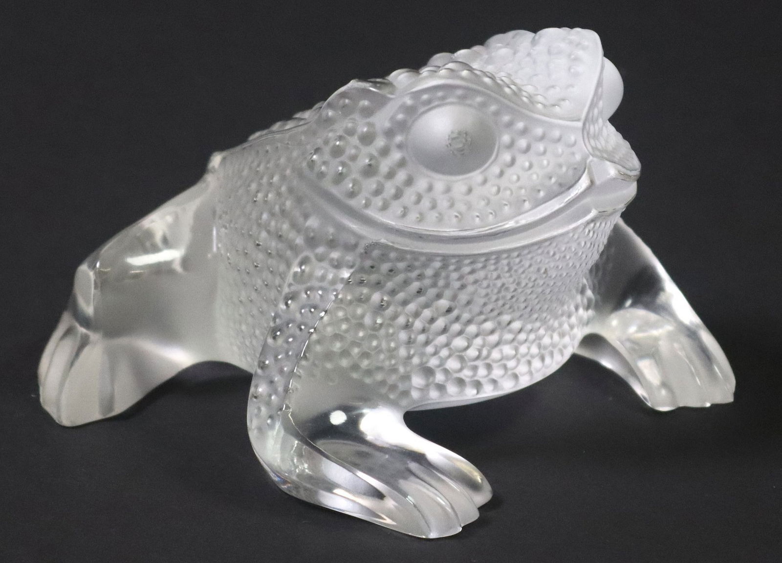 FRENCH LALIQUE FROSTED ART CRYSTAL 'GREGOIRE TOAD' (1 of 5)