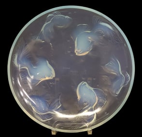 FRENCH SABINO OPALESCENT ART GLASS FISH MOTIF BOWL