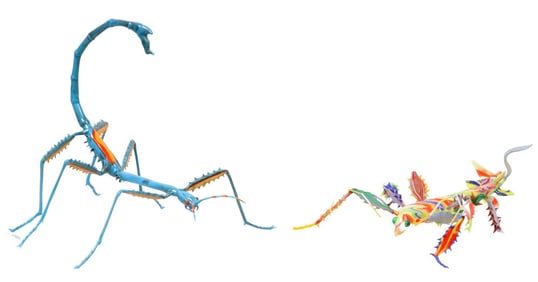 (2) WESLEY FLEMING (20THC.) MURANO LAMPWORKED ART GLASS INSECTS