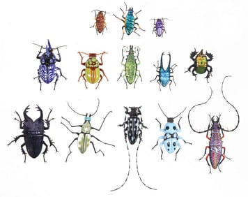 (13) WESLEY FLEMING (20TH C.) LAMPWORKED GLASS INSECTS