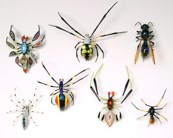 (7) WESLEY FLEMING (20THC.) & OTHER LAMPWORKED GLASS INSECTS