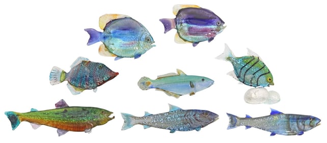 (8) VITTORIO COSTANTINI (B.1944) & OTHER LAMPWORKED FISH