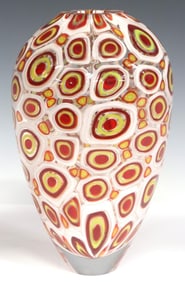 MICHAEL WAYSMITH (NEW ZEALAND, 20TH C) STUDIO ART GLASS MURRINE VASE