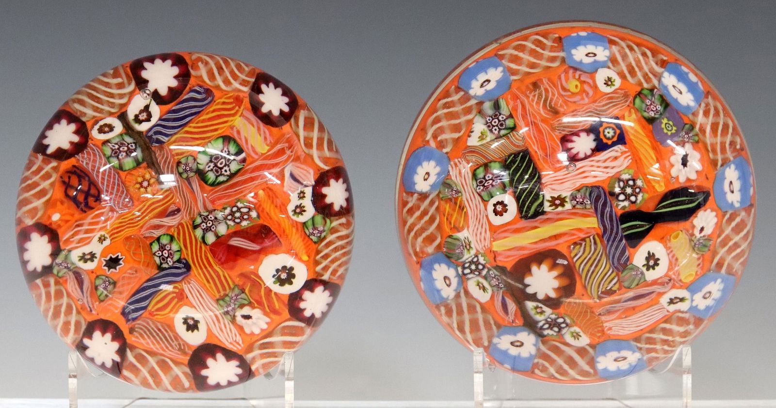 (2) COMPLEX SUPER MAGNUM MILLEFIORI STUDIO ART GLASS PAPERWEIGHTS (1 of 5)
