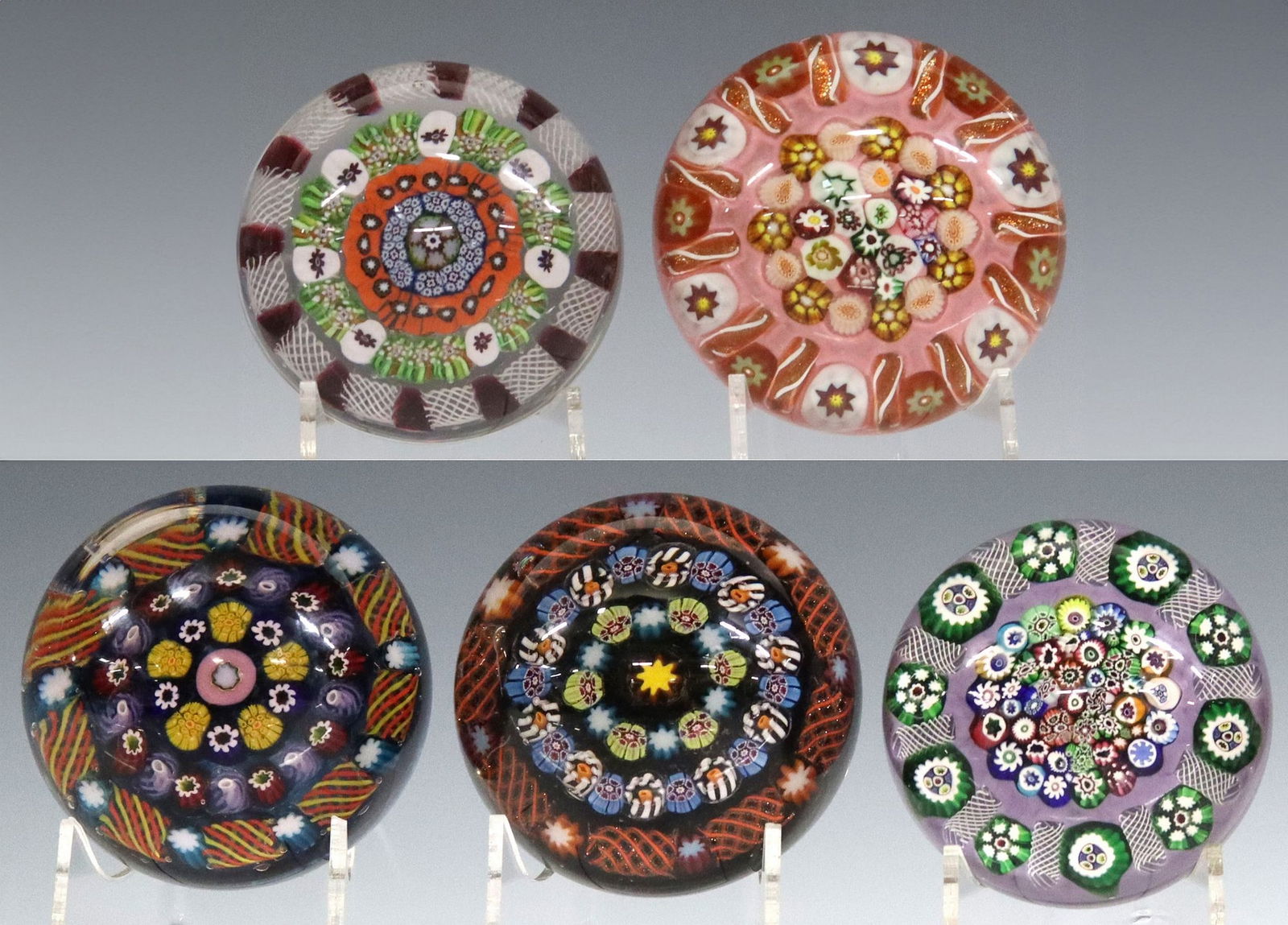 (5) MILLIFIORI STUDIO ART GLASS PAPERWEIGHTS (1 of 5)