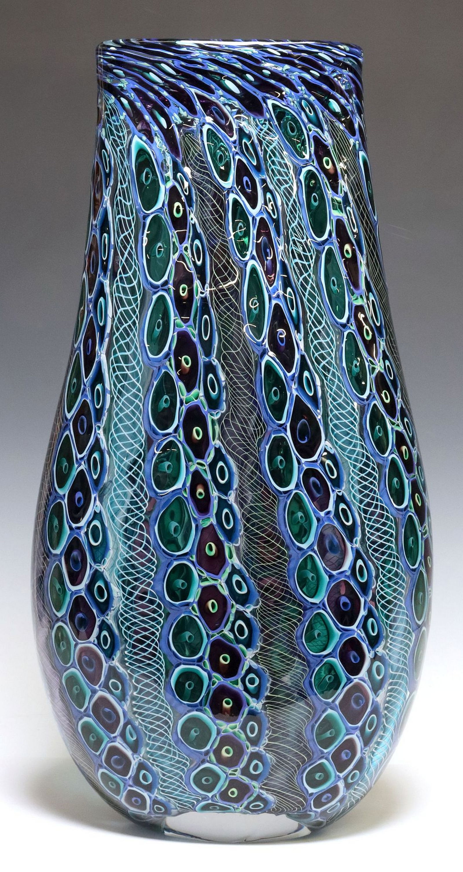JEREMY POPELKA (B. 1960) LARGE STUDIO ART GLASS MUCCINI VASE (1 of 4)