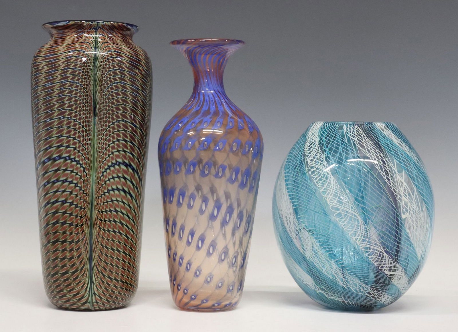(3) ASSORTED STUDIO ART GLASS VASES, MICHAEL DAVID & KIT KARBLER (20THC) (1 of 7)