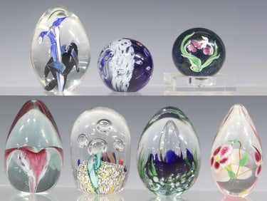 (7) DAVID P. SALAZAR & OTHER ART GLASS PAPERWEIGHTS & MARBLE