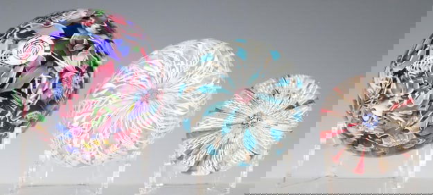 (3) WILLIAM BURCHFIELD (1942-2012) CAPE COD GLASS PAPERWEIGHTS