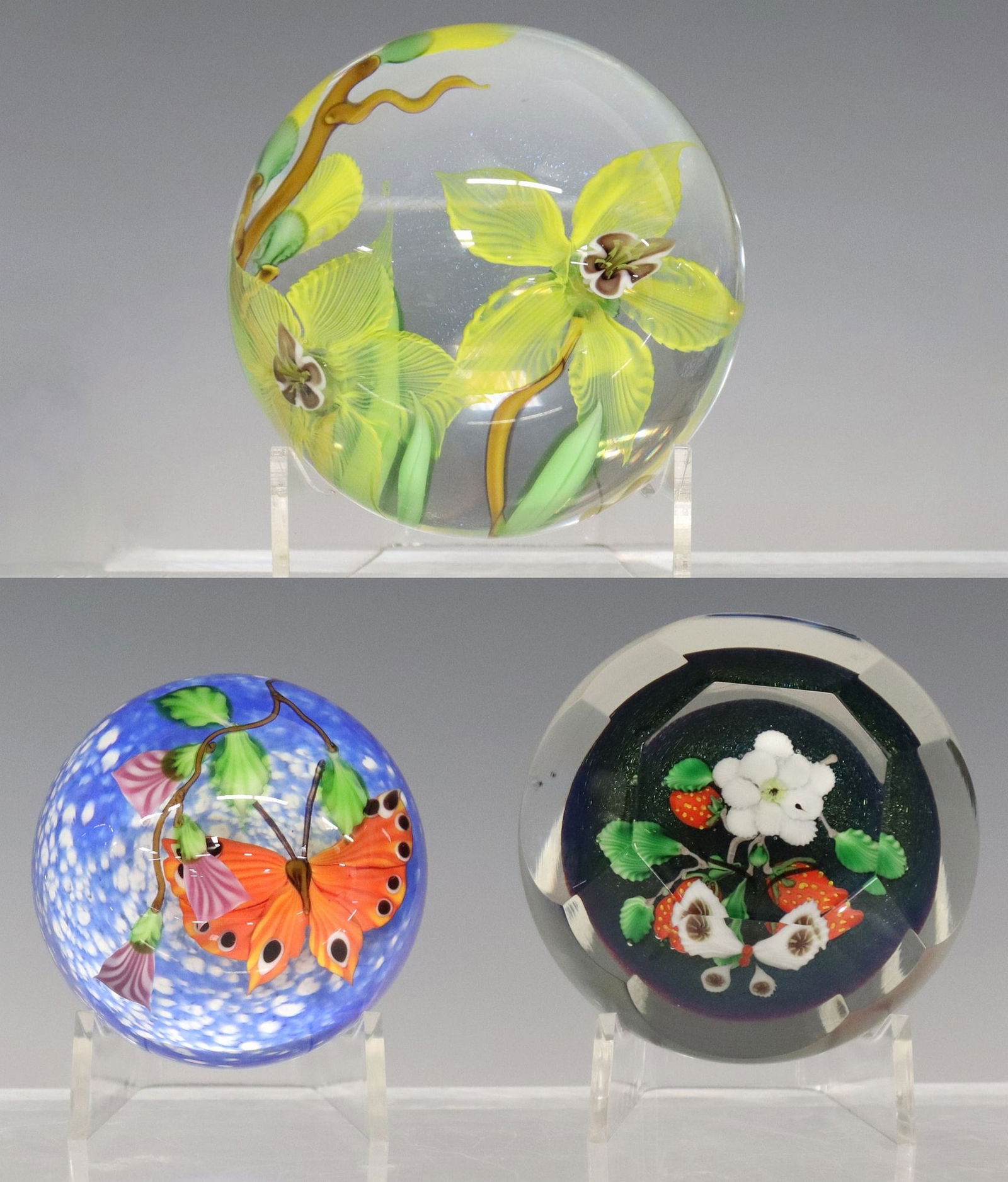 (3) MAYAUEL WARD (B.1956) LAMPWORK GLASS PAPERWEIGHTS (1 of 9)