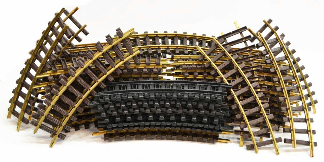 (82) HUGE GROUP OF LGB LEHMANN MODEL TRAIN TRACK: (lot of 81) LGB Lehmann and Bachmann model train track, 35.75lbs Start Price: $50.00