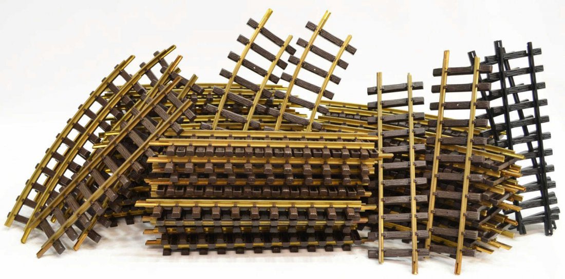(82) HUGE GROUP OF LGB LEHMANN MODEL TRAIN TRACK: (lot of 83) LGB Lehmann and Bachmann model train track, 39.5Lbs Start Price: $50.00