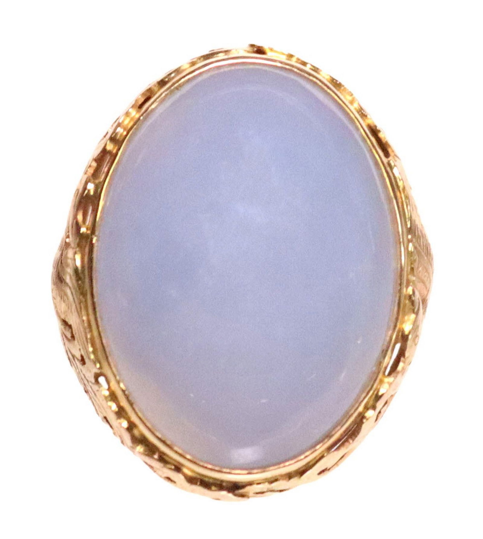 ESTATE MING'S JEWELRY 14KT GOLD & HARDSTONE CABOCHON RING (1 of 6)