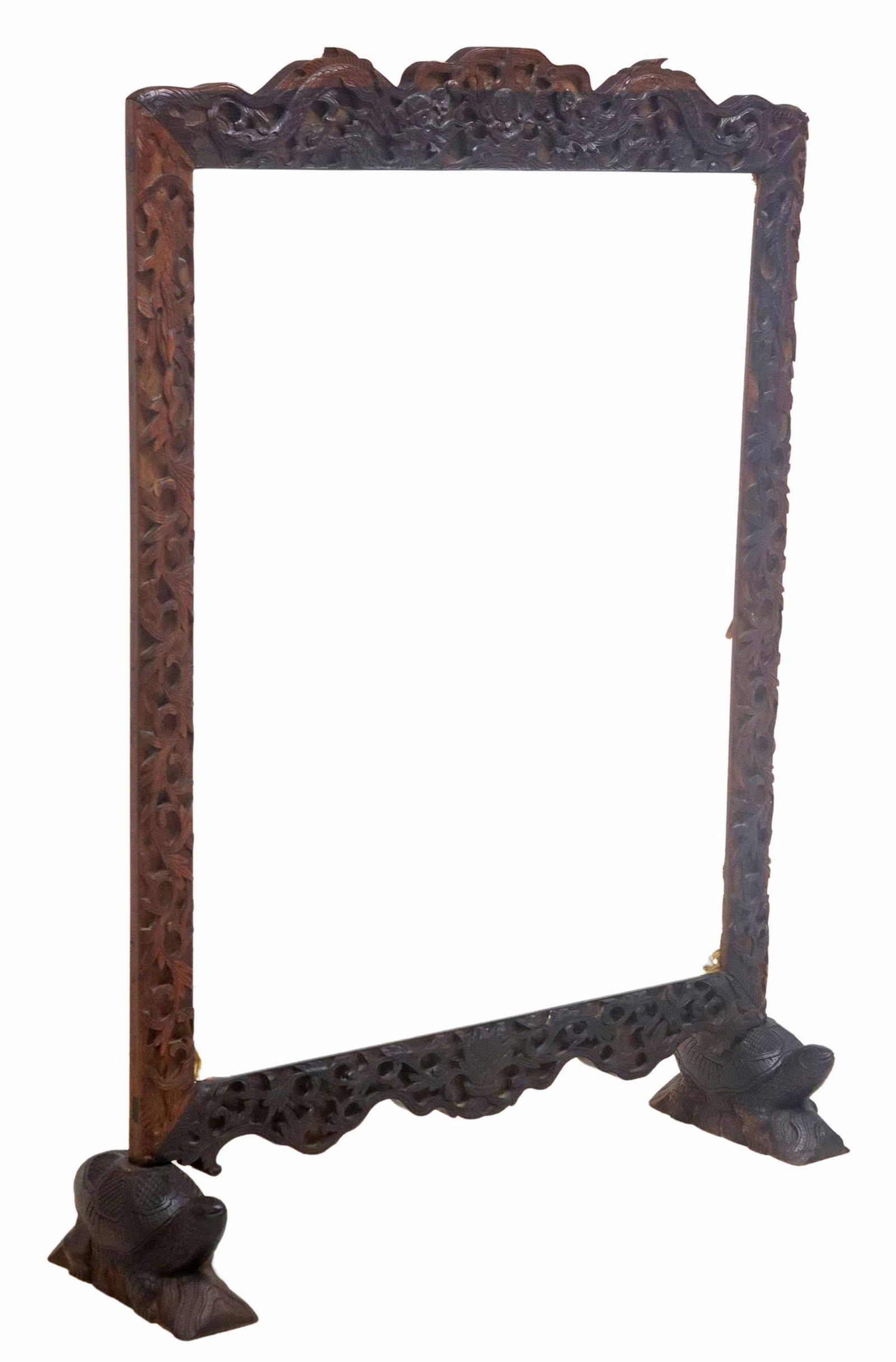 CHINESE CARVED HARDWOOD FLOOR SCREEN FRAME (1 of 4)