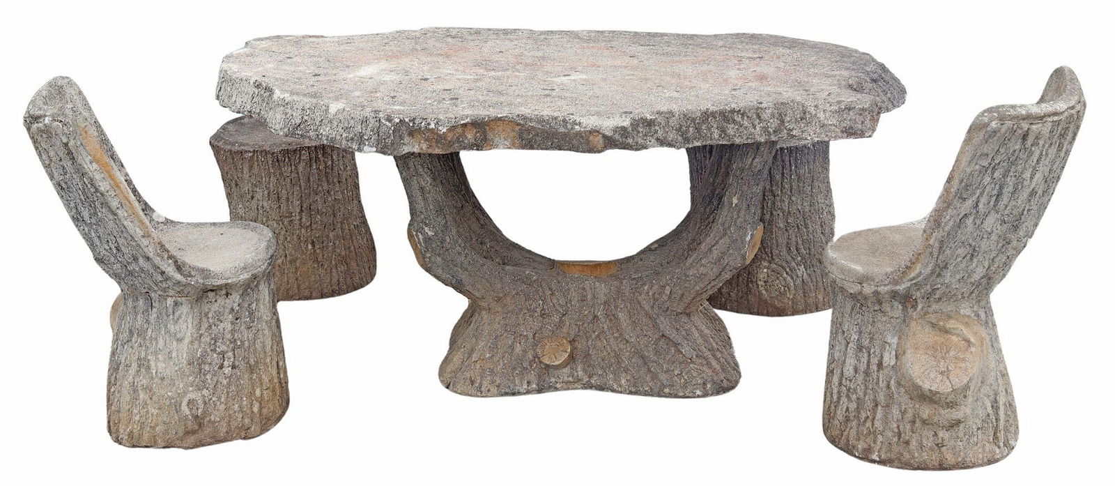 (5) LENO LENZI CAST COMPOSITE FAUX BOIS GARDEN LOUNGE SET (1 of 5)